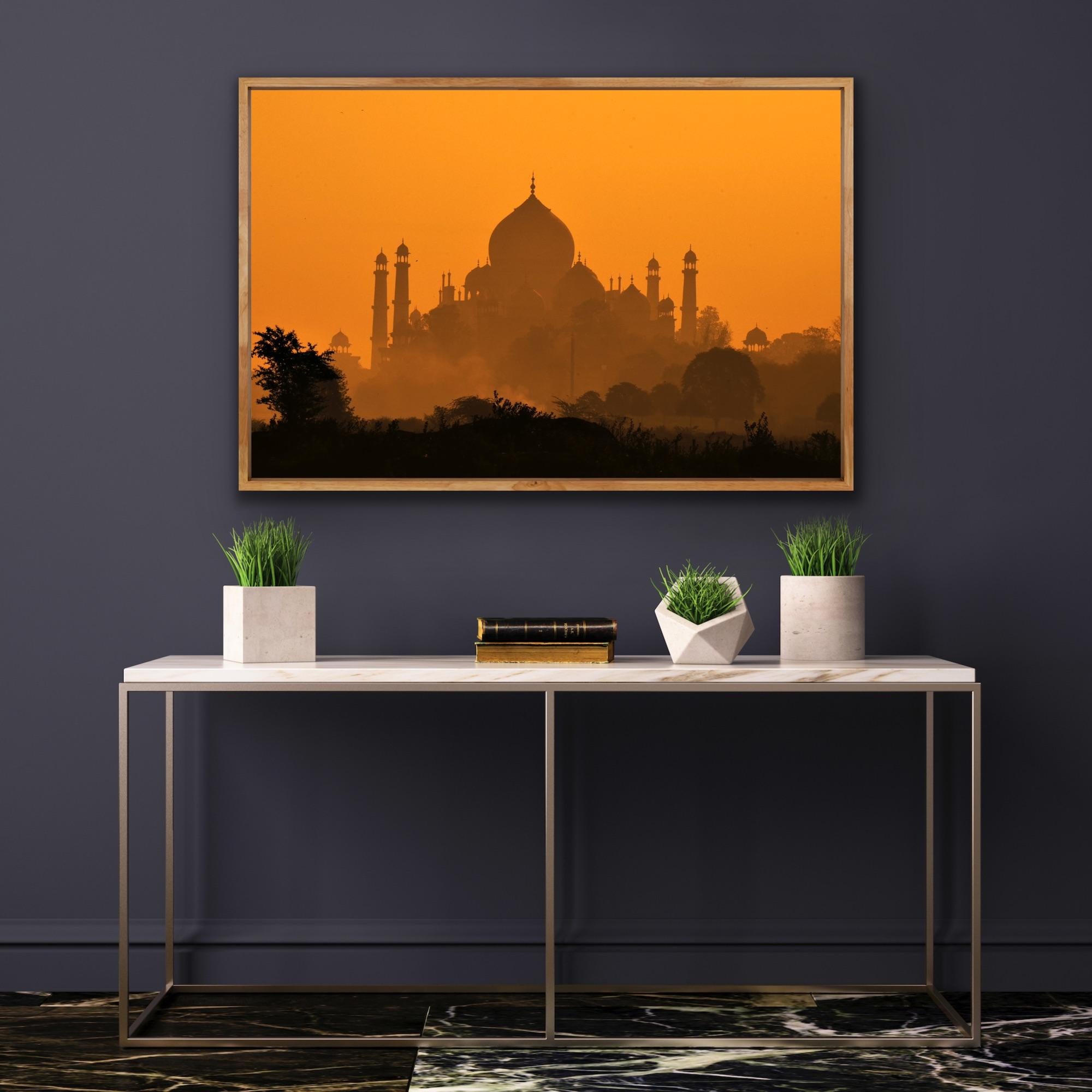Sunset Taj Mahal Orange golden light atmospheric Nature Landscape India Palace For Sale 11