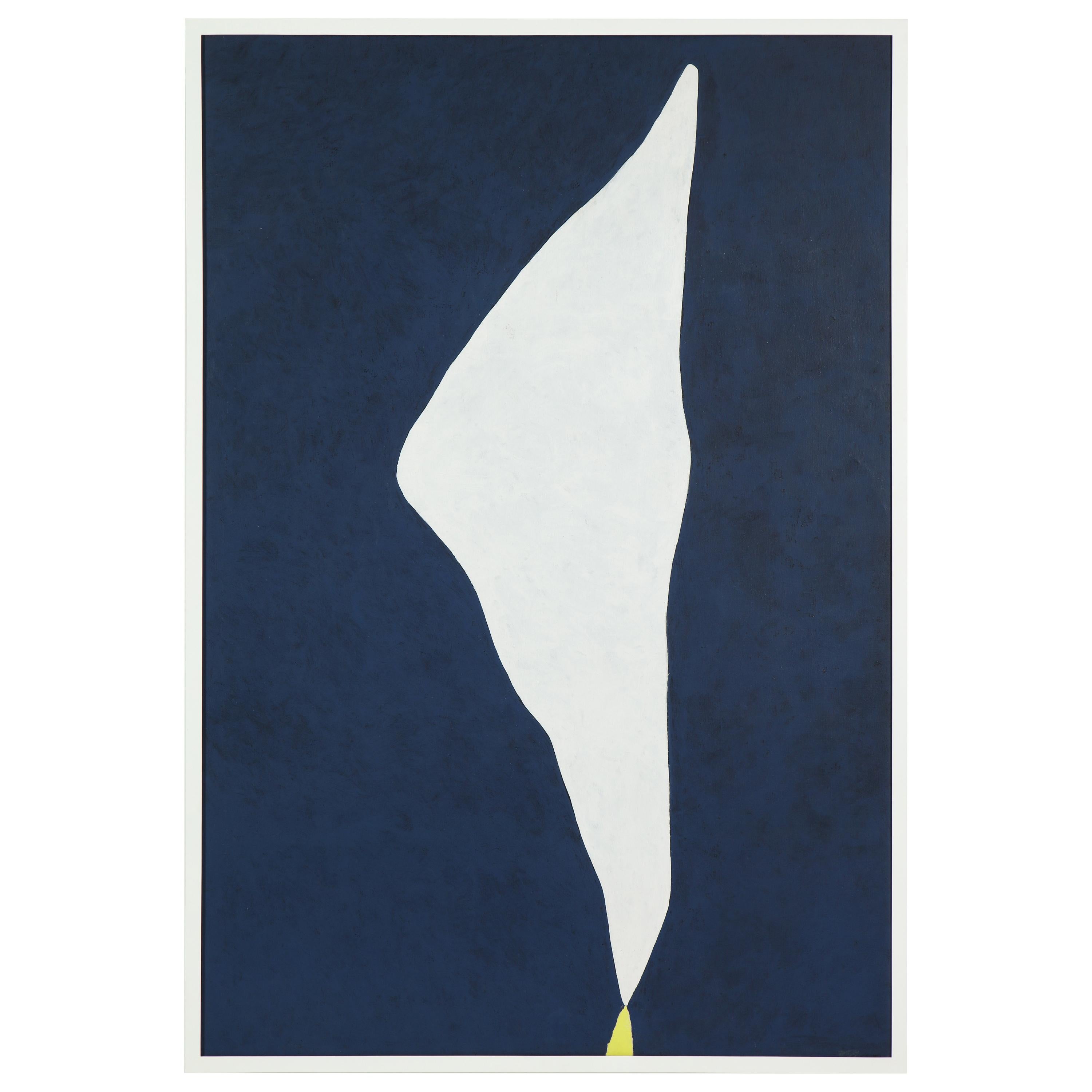 Adja Yunkers 1900-1983 "White on Smoke Blue" Acrylic on Canvas, USA 1970