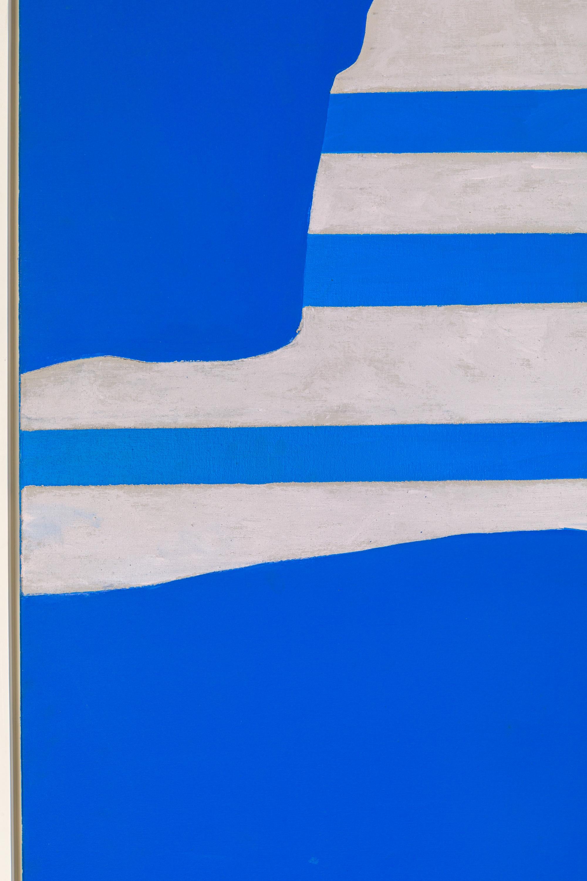 Peint à la main Peinture acrylique sur toile « Tripes on Blue » d'Adja Yunkers, États-Unis, 1969 en vente