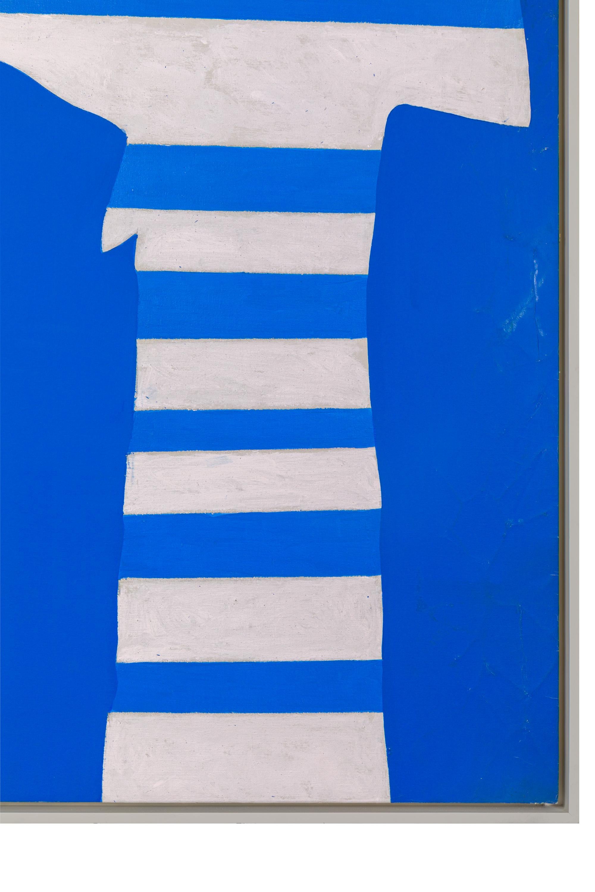 Peinture acrylique sur toile « Tripes on Blue » d'Adja Yunkers, États-Unis, 1969 Bon état - En vente à New York, NY
