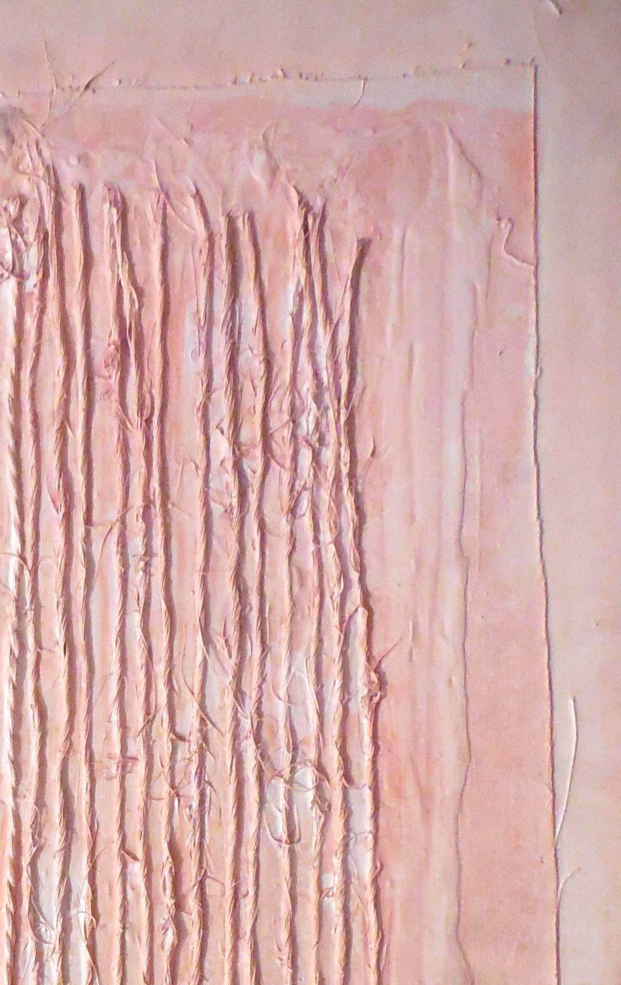 Blind Man's White Collage Gemälde – Painting von Adja Yunkers