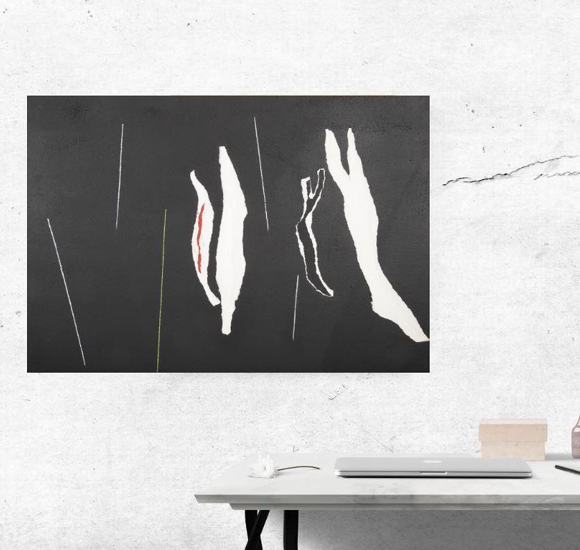 artiste : Adja Yunkers (1900-1983)
Titre : Composition # 64, 1972
marques : signé à gauche, également titré, daté et signé au verso

Provenance :  The Parker Gallery (étiquette sur le châssis)
note : un bel exemple de cet artiste répertorié, dont la