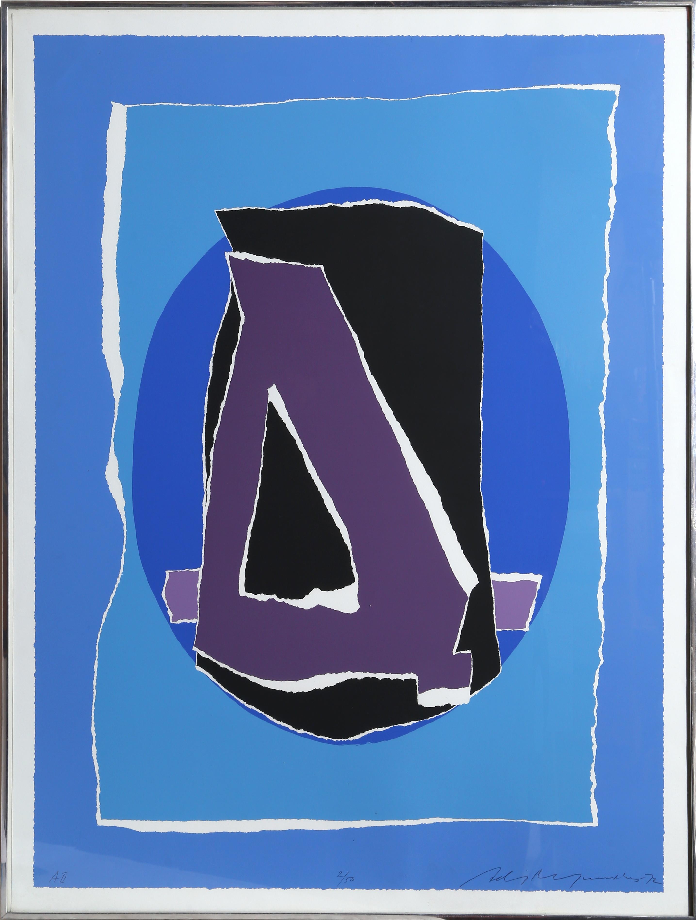 A II, serigrafía expresionista abstracta de Adja Yunkers