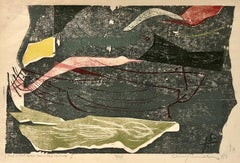 Adja Yunkers, TheLittle Bird Too Little to Sing II, midcentury modernist woodcut