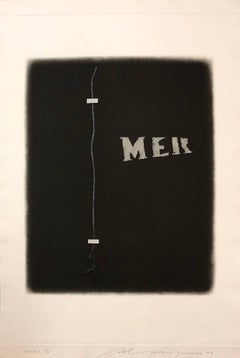 Large Mixed Media Collage Etching Latvian American Modernist Artist