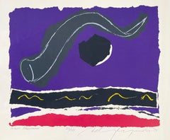 Grande serigrafia astratta dell'artista modernista lettone americano - Rosh Hashana