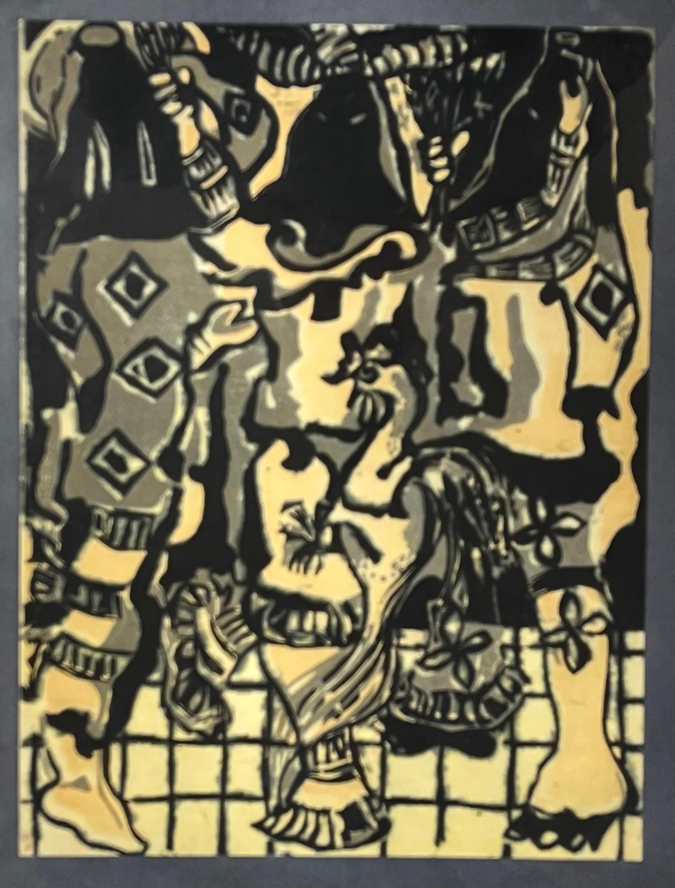 Adja Yunkers Abstract Print - NANIGOS - CUBA, 1927