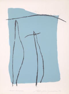 Pueblo, Abstract Expressionist Lithograph by Adja Yunkers 1977