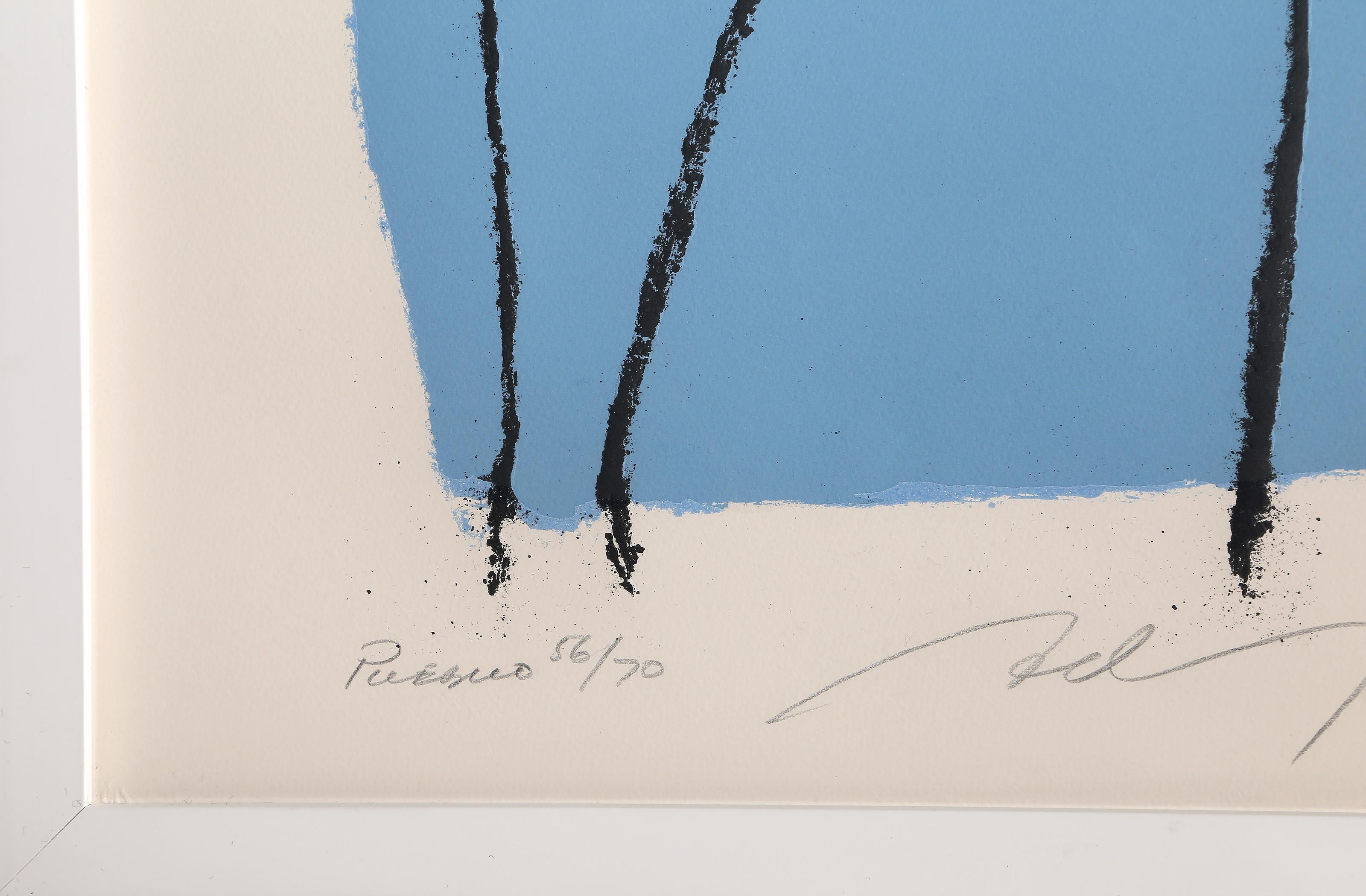 Pueblo, litografía expresionista abstracta de Adja Yunkers en venta 3