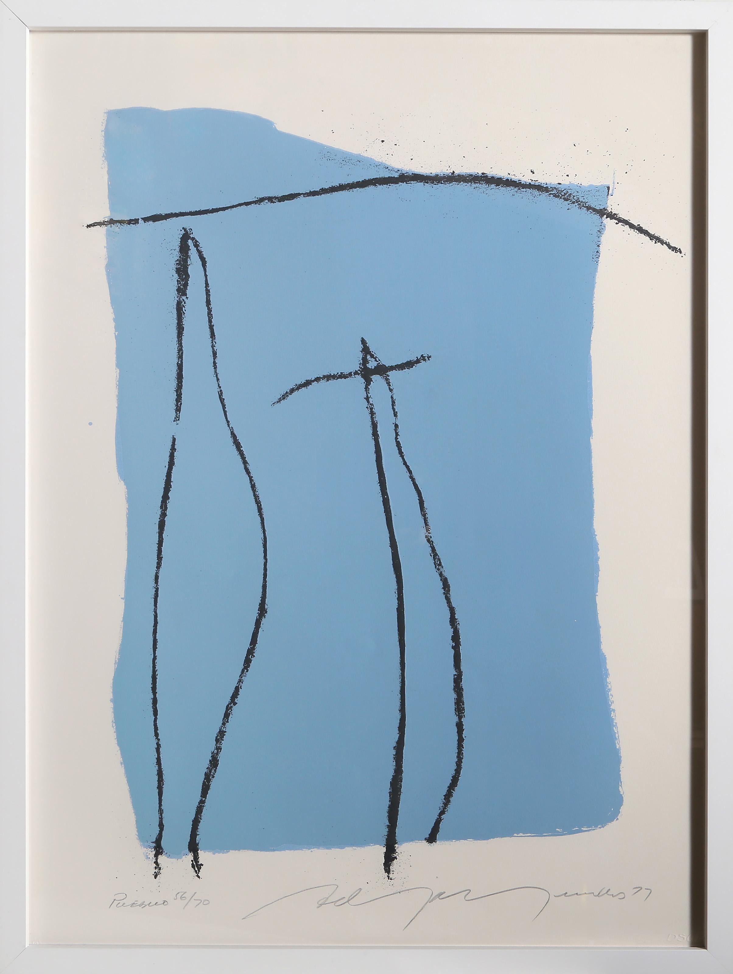  Adja Yunkers, estadounidense (1900 - 1983) -  Pueblo, Año:  1977, Medio:  Litografía, firmada y numerada a lápiz, Edición:  56/70, Talla:  85,09 x 63,5 cm (33,5 x 25 pulg.), Tamaño del marco:  35 x 26,5 pulgadas, Impresora:  Ernest DeSoto 