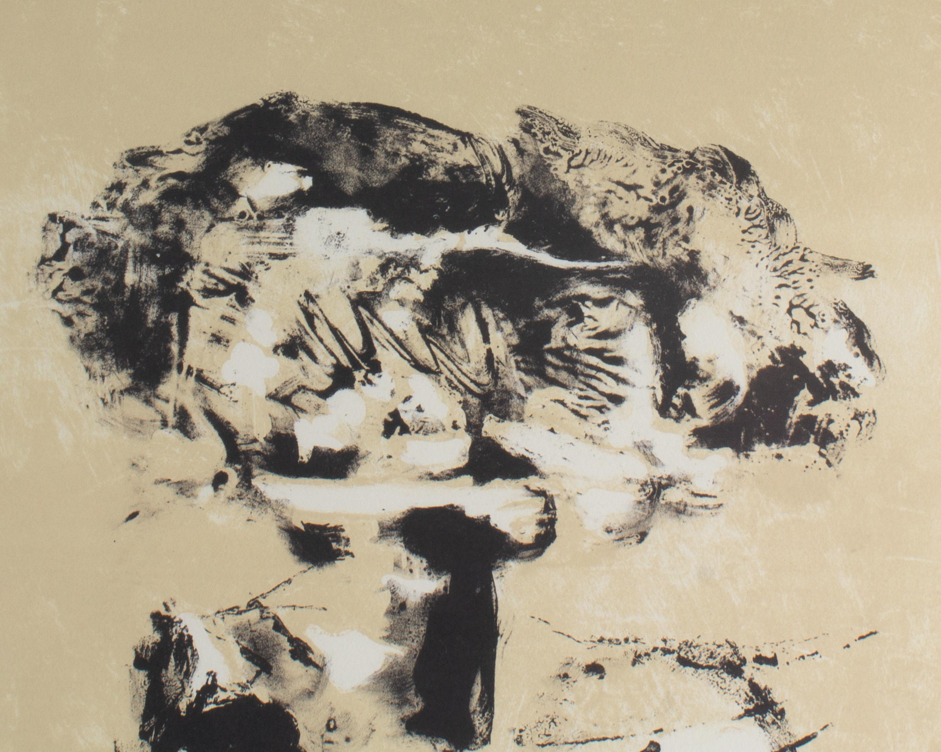 Adja Yunkers, signierte abstrakte Lithographie „Salz iv“, limitierte Auflage, 1960er Jahre im Angebot 1