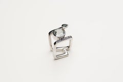 Adjacent Ring in Sterling Silver 925 with Amethyst and Tourmaline by SAKRA