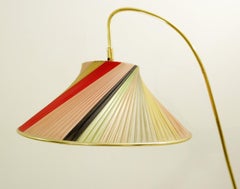 Adjustable Brass Floor Lamp-Original Shade