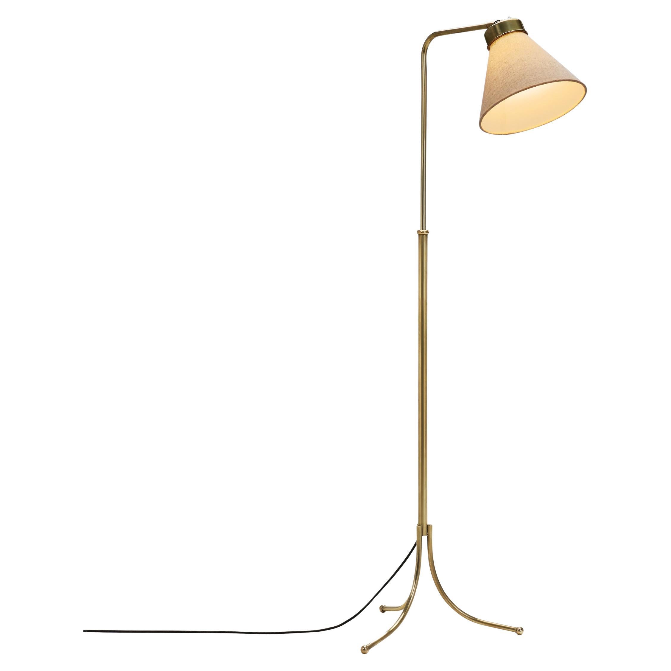 Lampada da terra regolabile "1842" in ottone di Josef Frank per Svenskt Tenn, Svezia anni '30