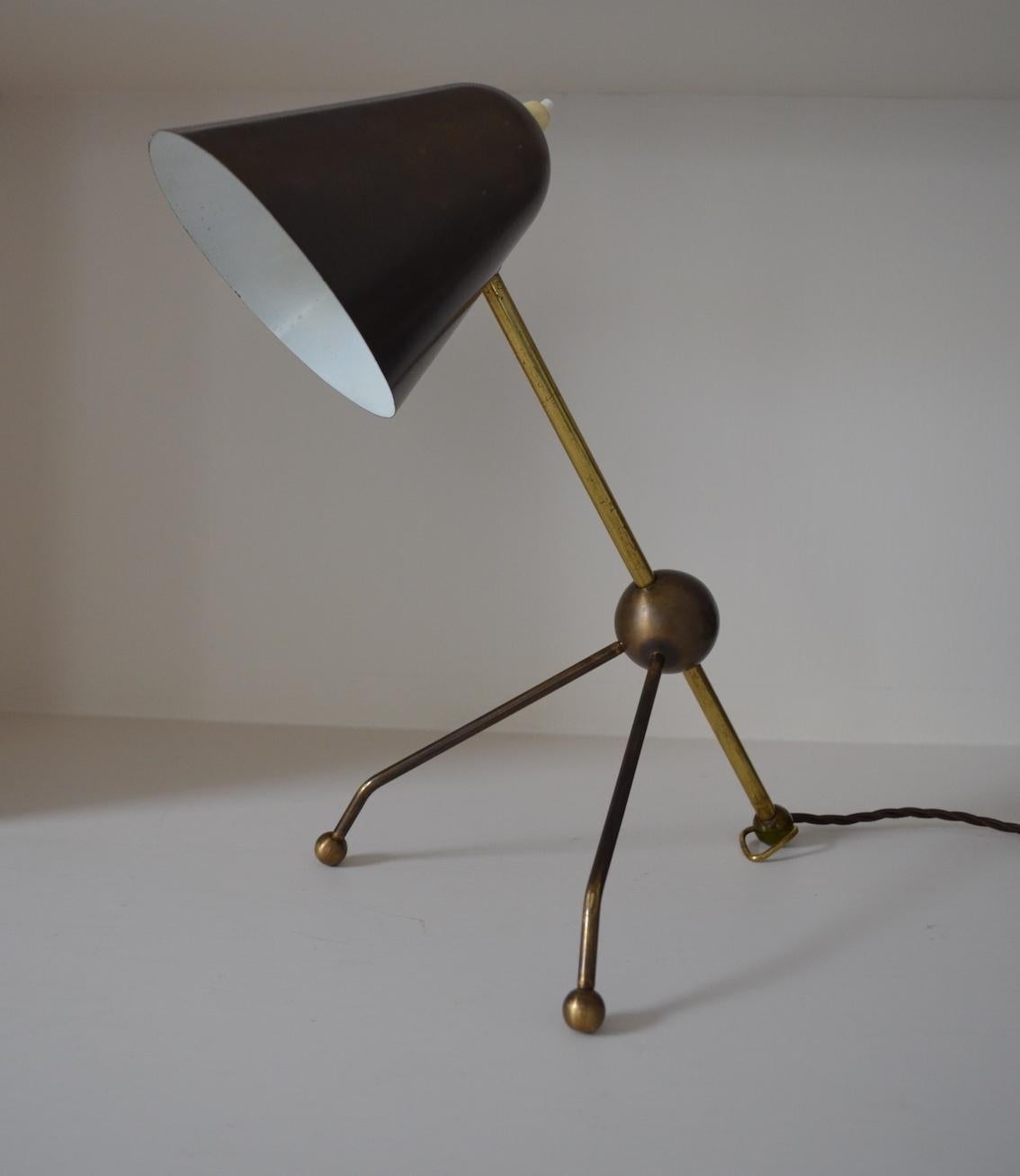 Mid-Century Modern Adjustable 20th Century Tripod Table / Desk / Wall Lamp by Otto Kolb For Sale