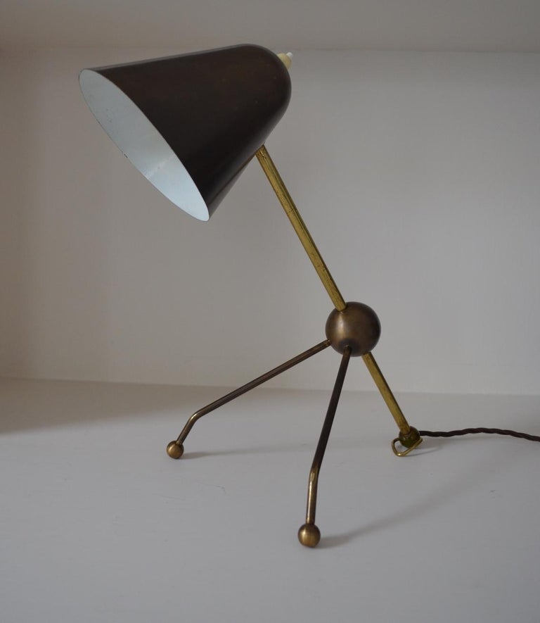 Adjustable 20th Century Tripod Table / Desk / Wall Lamp by Otto Kolb