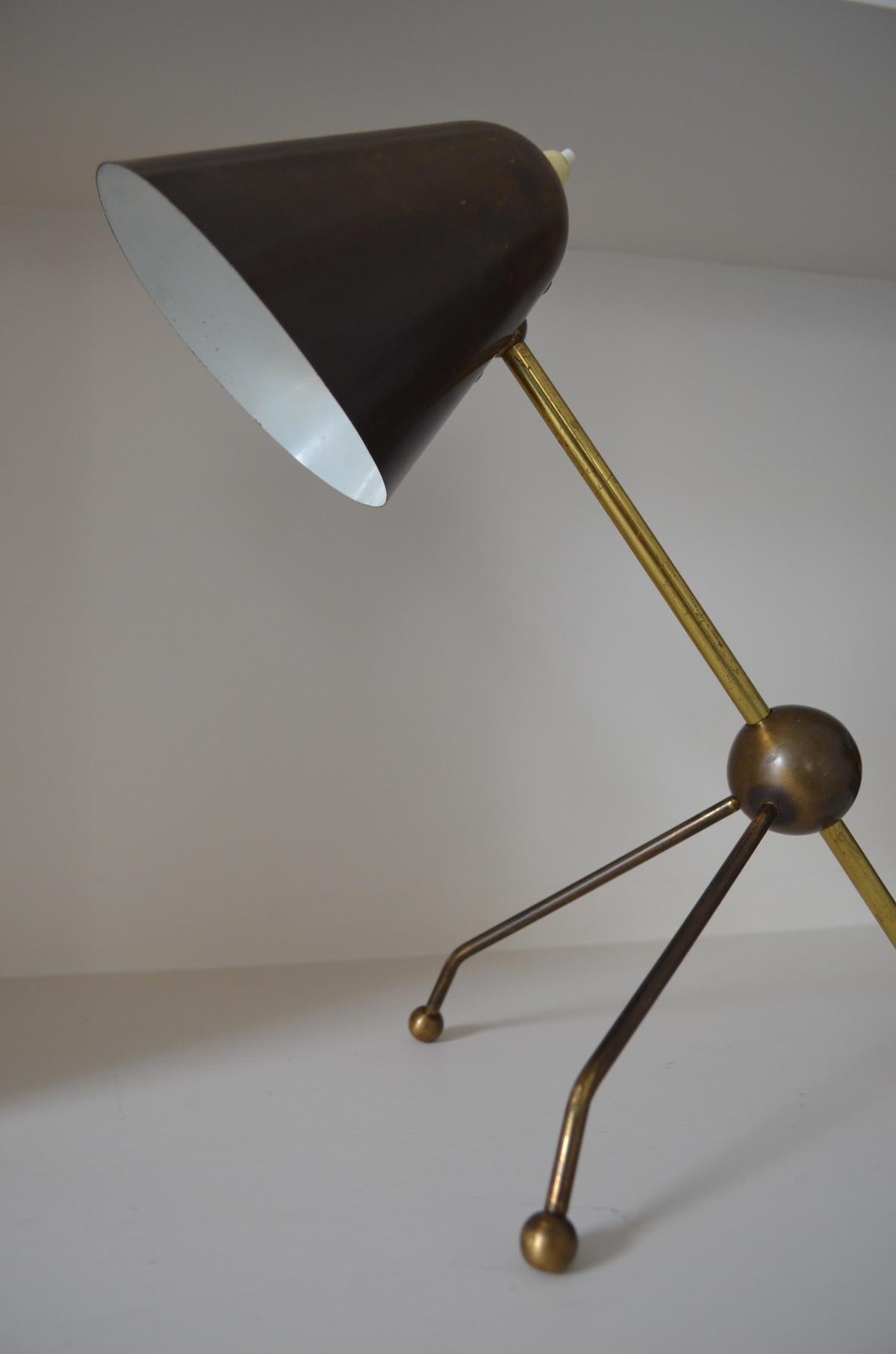 Swiss Adjustable 20th Century Tripod Table / Desk / Wall Lamp by Otto Kolb For Sale