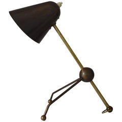 Adjustable 20th Century Tripod Table / Desk / Wall Lamp by Otto Kolb