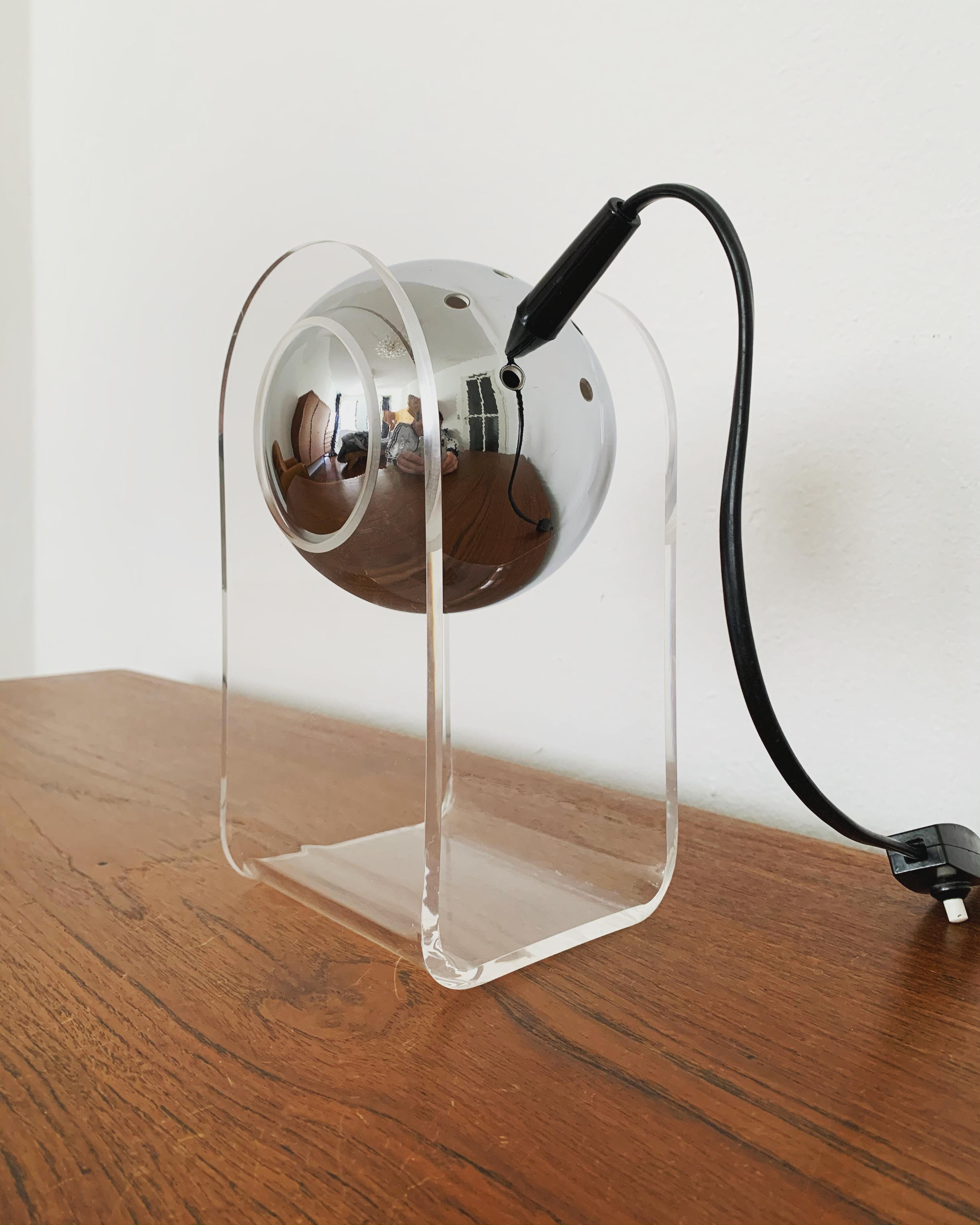 Late 20th Century Adjustable Acrylic Space Age Table Lamp For Sale