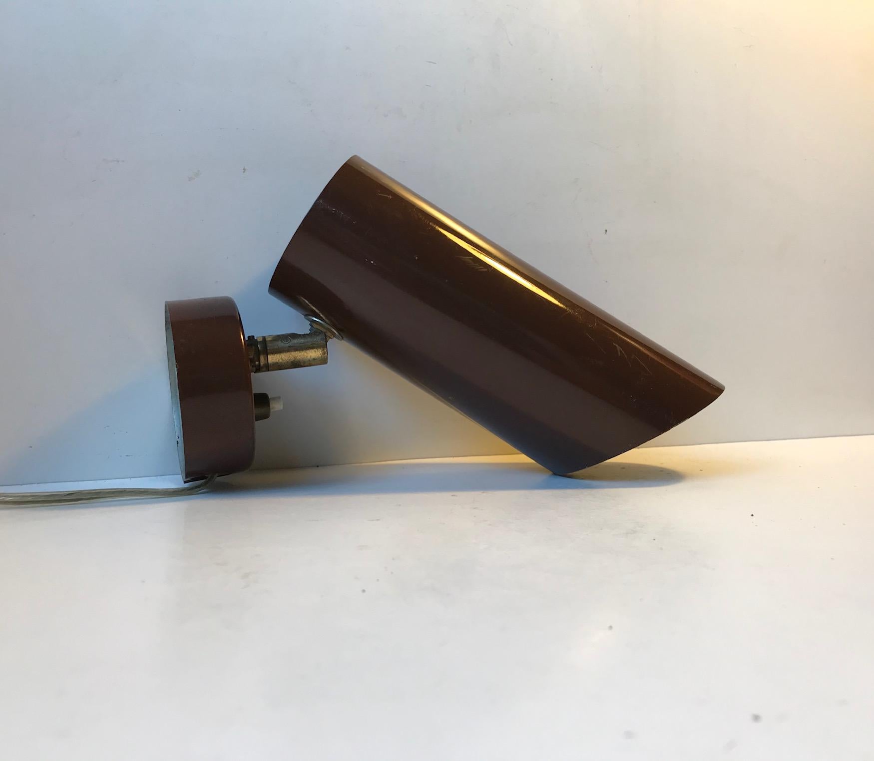 Mid-20th Century Adjustable Aluminium and Brass Wall Light by Nordisk solar, 1960s For Sale