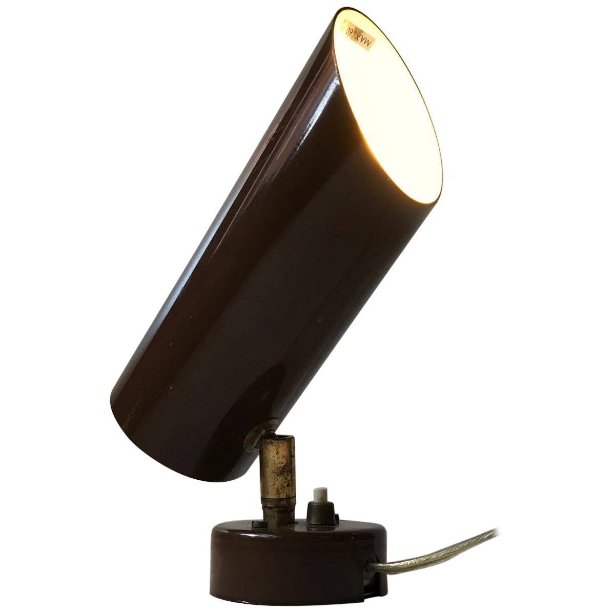 Adjustable Aluminium and Brass Wall Light by Nordisk solar, 1960s For Sale
