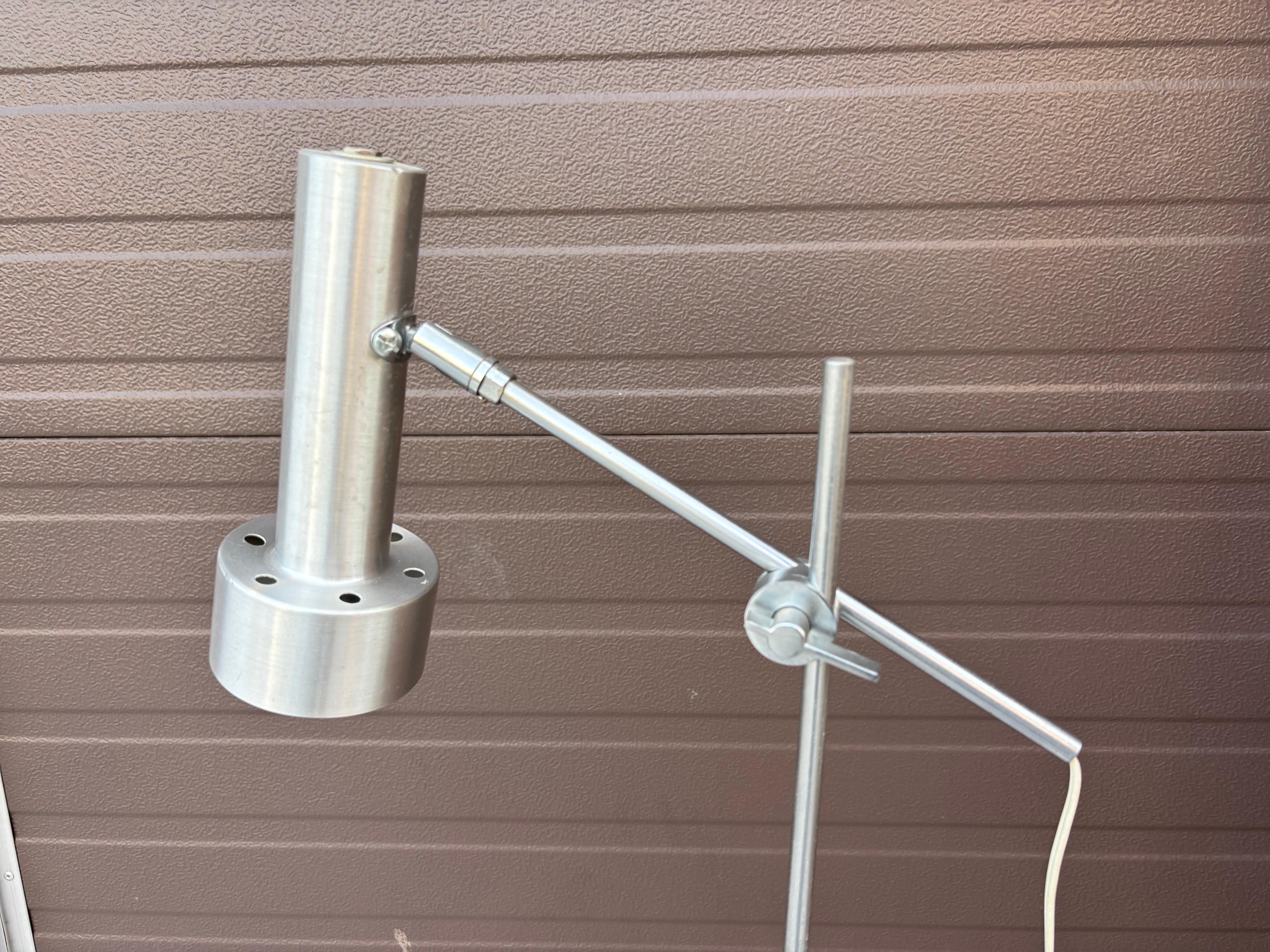 Mid-20th Century Adjustable Aluminum and Steel Floor Lamp by RAAK For Sale