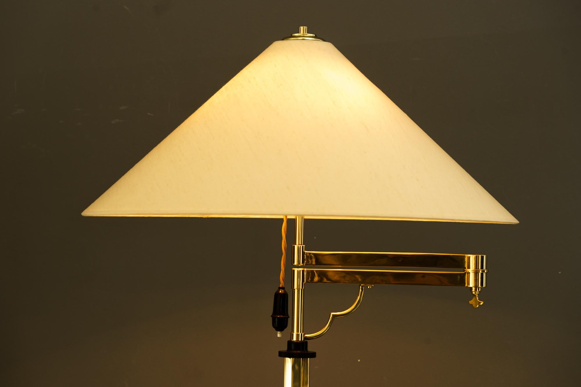 Adjustable and swiveling Art Deco Floor Lamp with fabric shade vienna 1920s For Sale 5