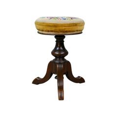 Adjustable Antique Piano Stool, English, Victorian, Walnut, Music, circa 1880