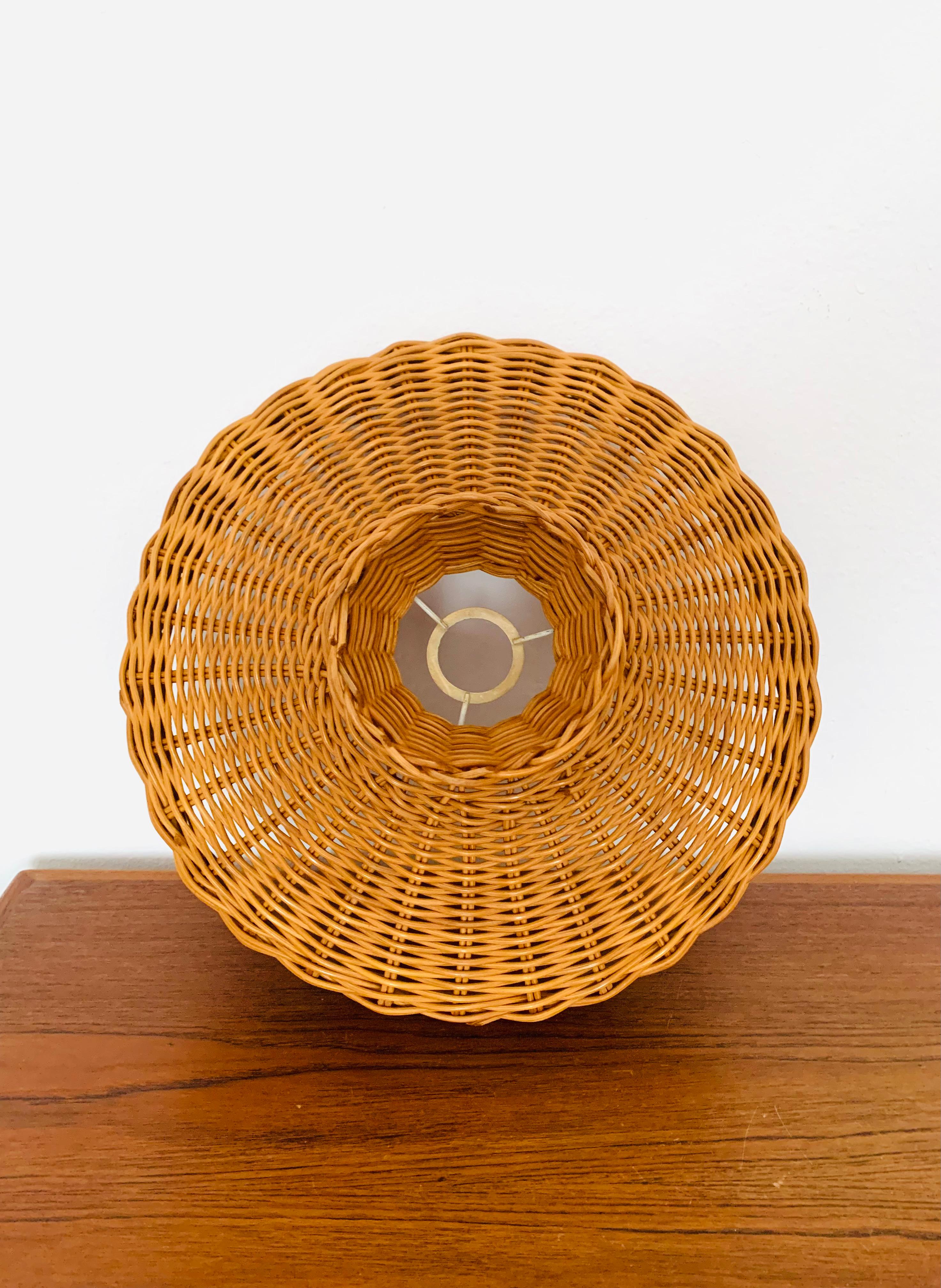 Adjustable arc wall lamp with wicker lampshade 5
