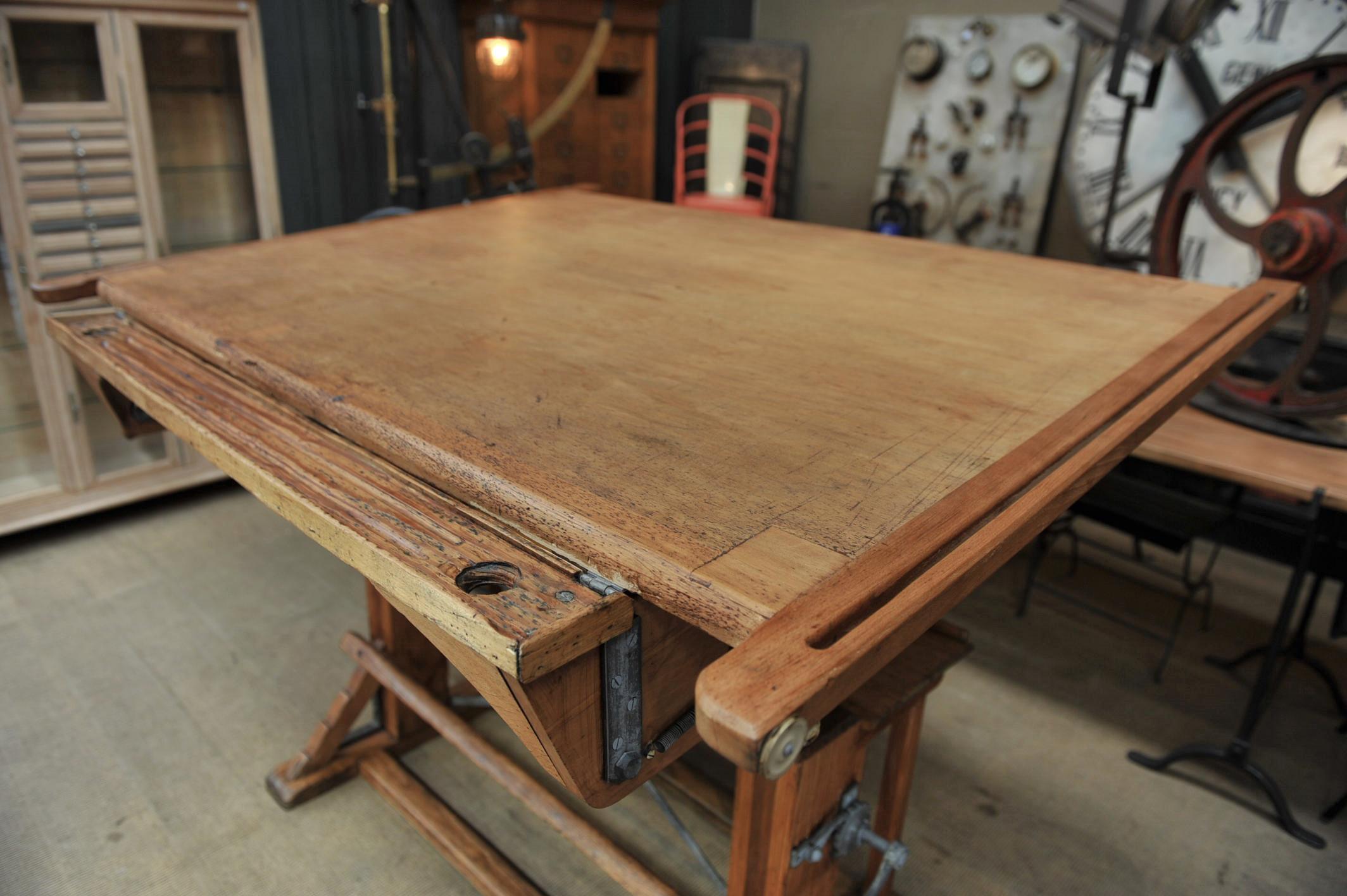 Adjustable Architect's Drafting Table or Writing Desk, circa 1920s 3