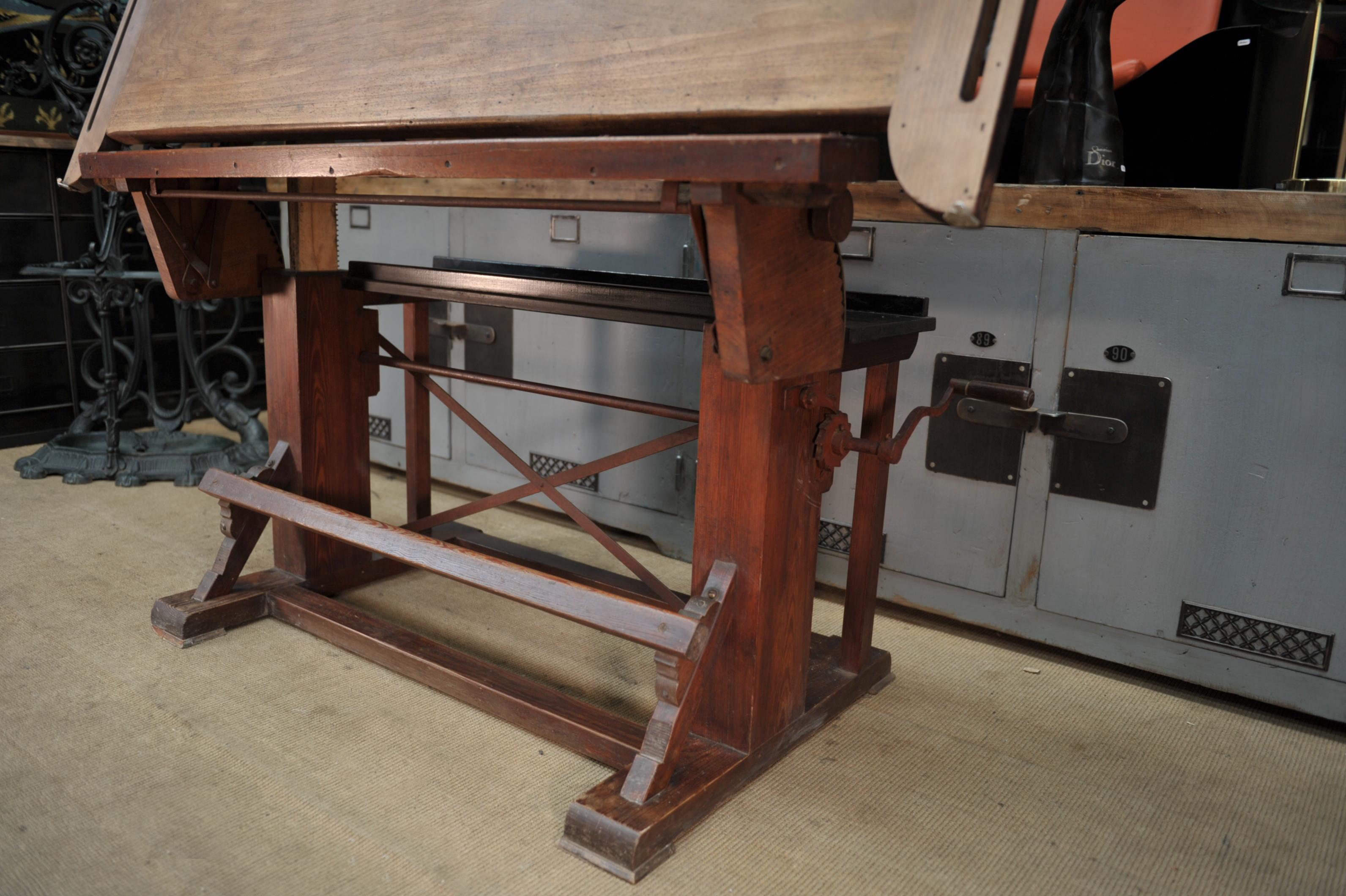 Adjustable Architect's Drafting Table or Writing Desk, circa 1920s 1
