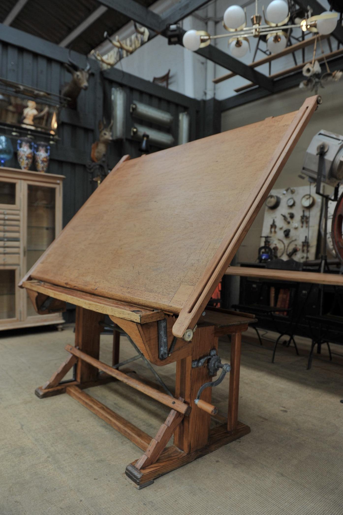 Adjustable Architect's Drafting Table or Writing Desk, circa 1920s 5