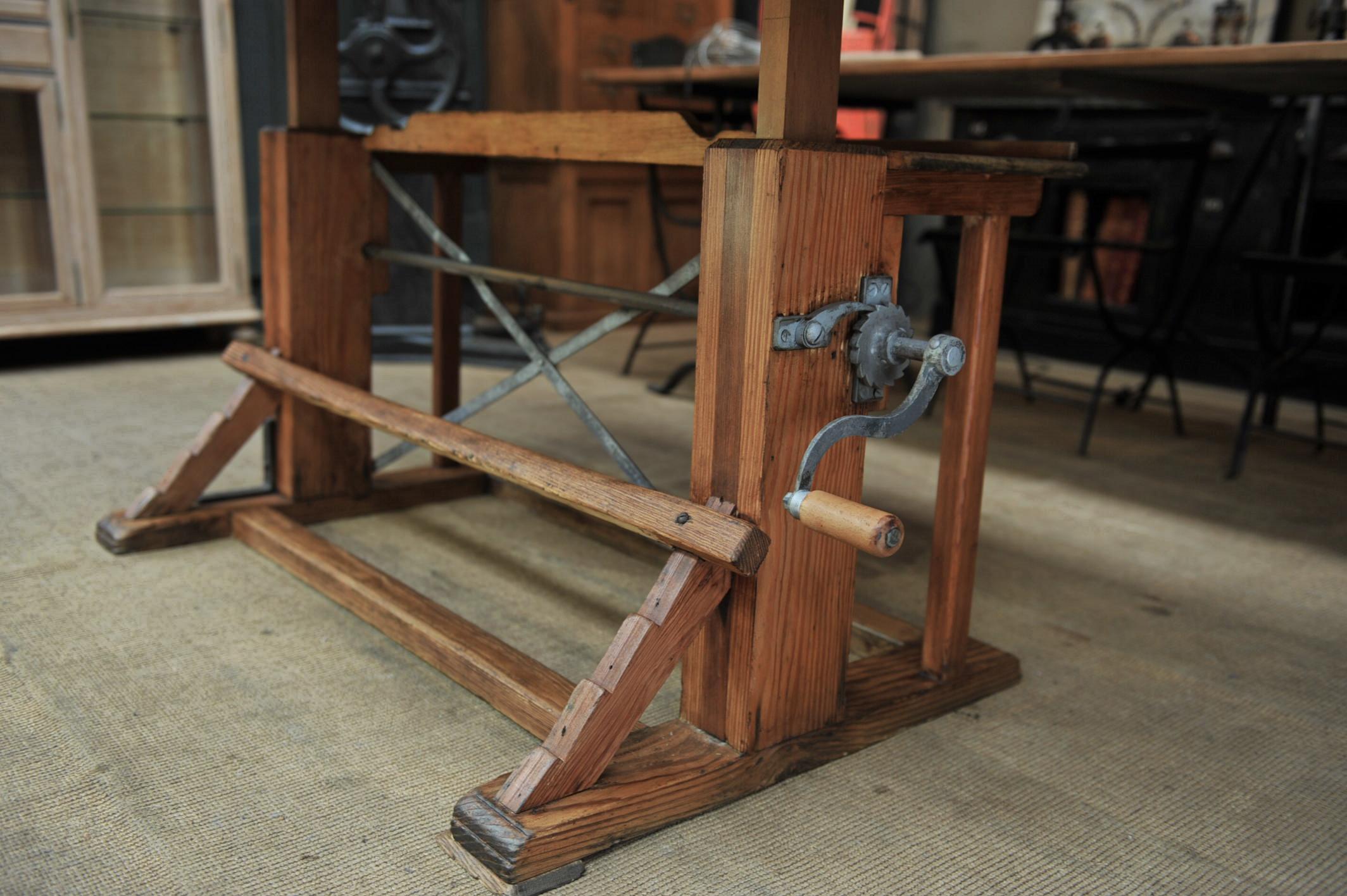 Art Nouveau Adjustable Architect's Drafting Table or Writing Desk, circa 1920s