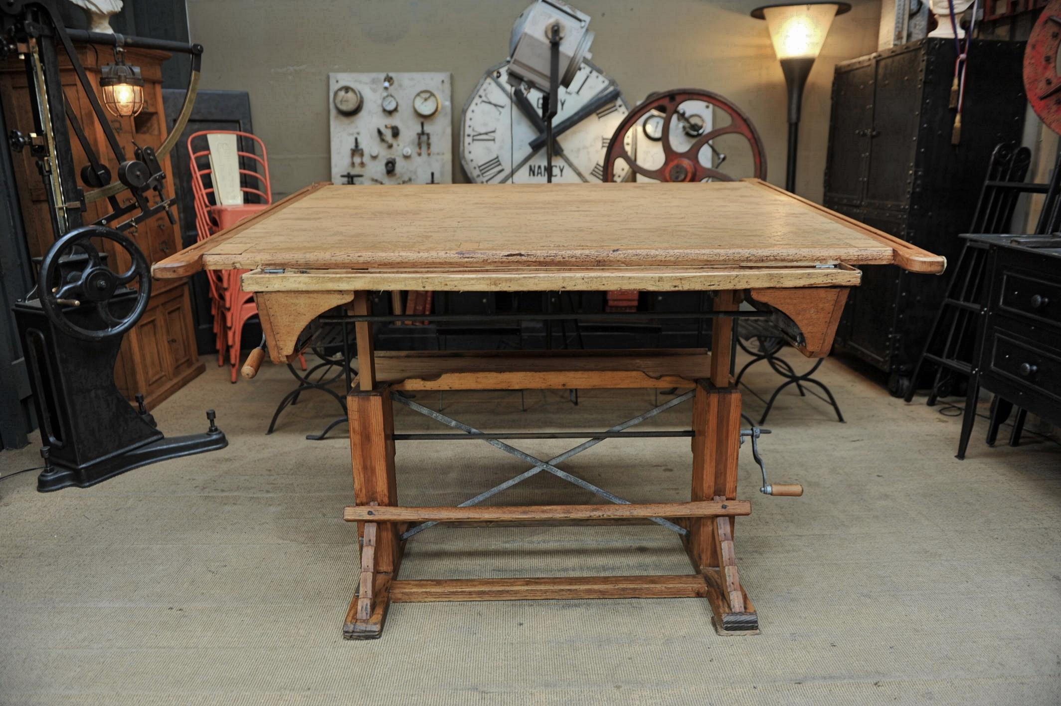 Adjustable Architect's Drafting Table or Writing Desk, circa 1920s 1