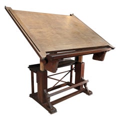 Adjustable Architect's Drafting Table or Writing Desk, circa 1920s
