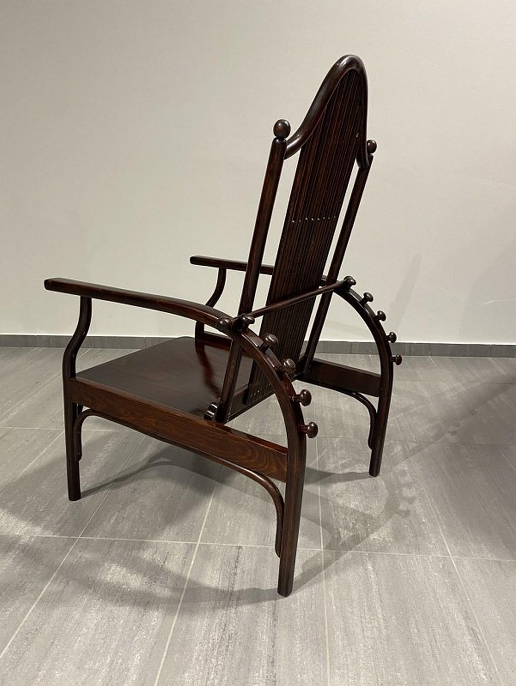 Verstellbarer Sessel von Josef Hoffmann für Jacob & Josef Kohn (Wiener Secession) im Angebot
