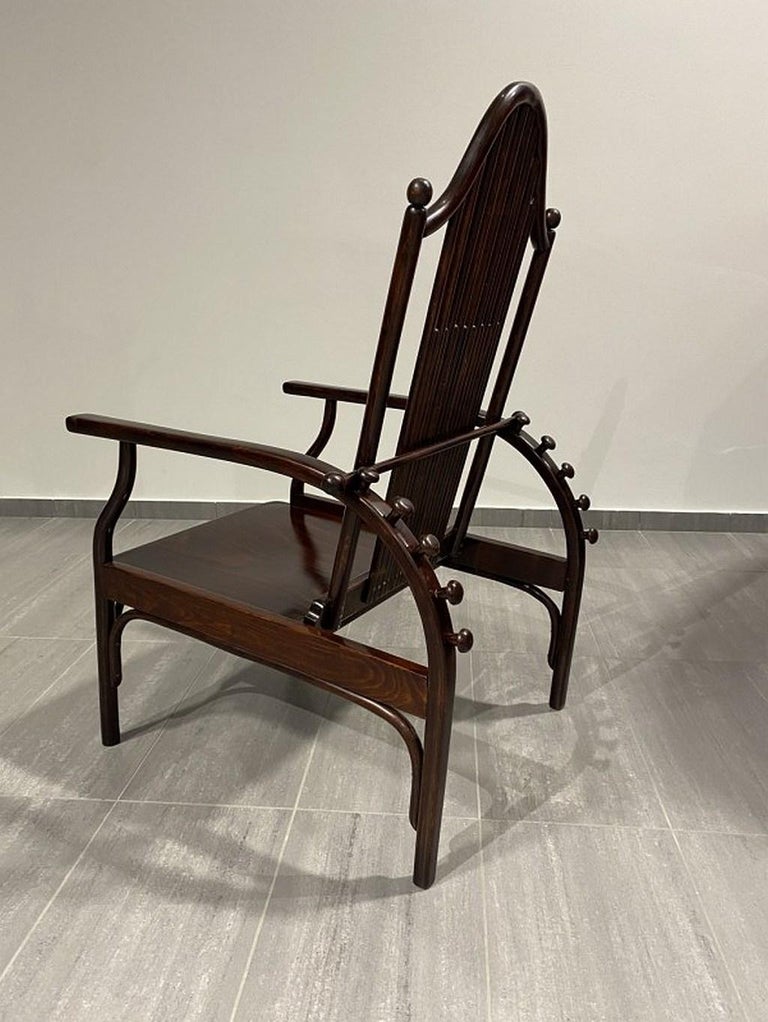 Vienna Secession Adjustable Armchair by Josef Hoffmann for Jacob & Josef Kohn For Sale