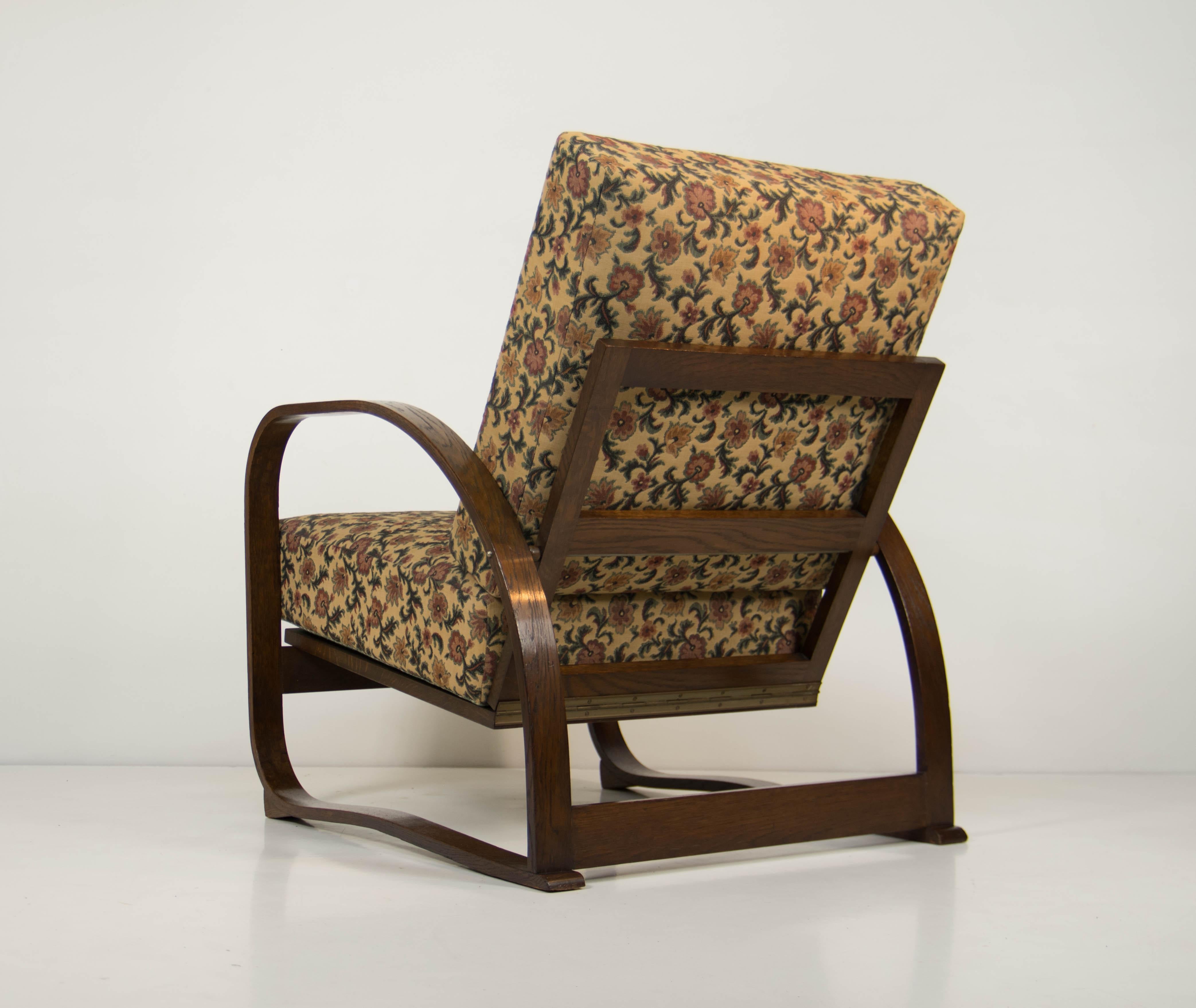 Sillón regulable H70 de Jindrich Halabala, años 30 en venta 1