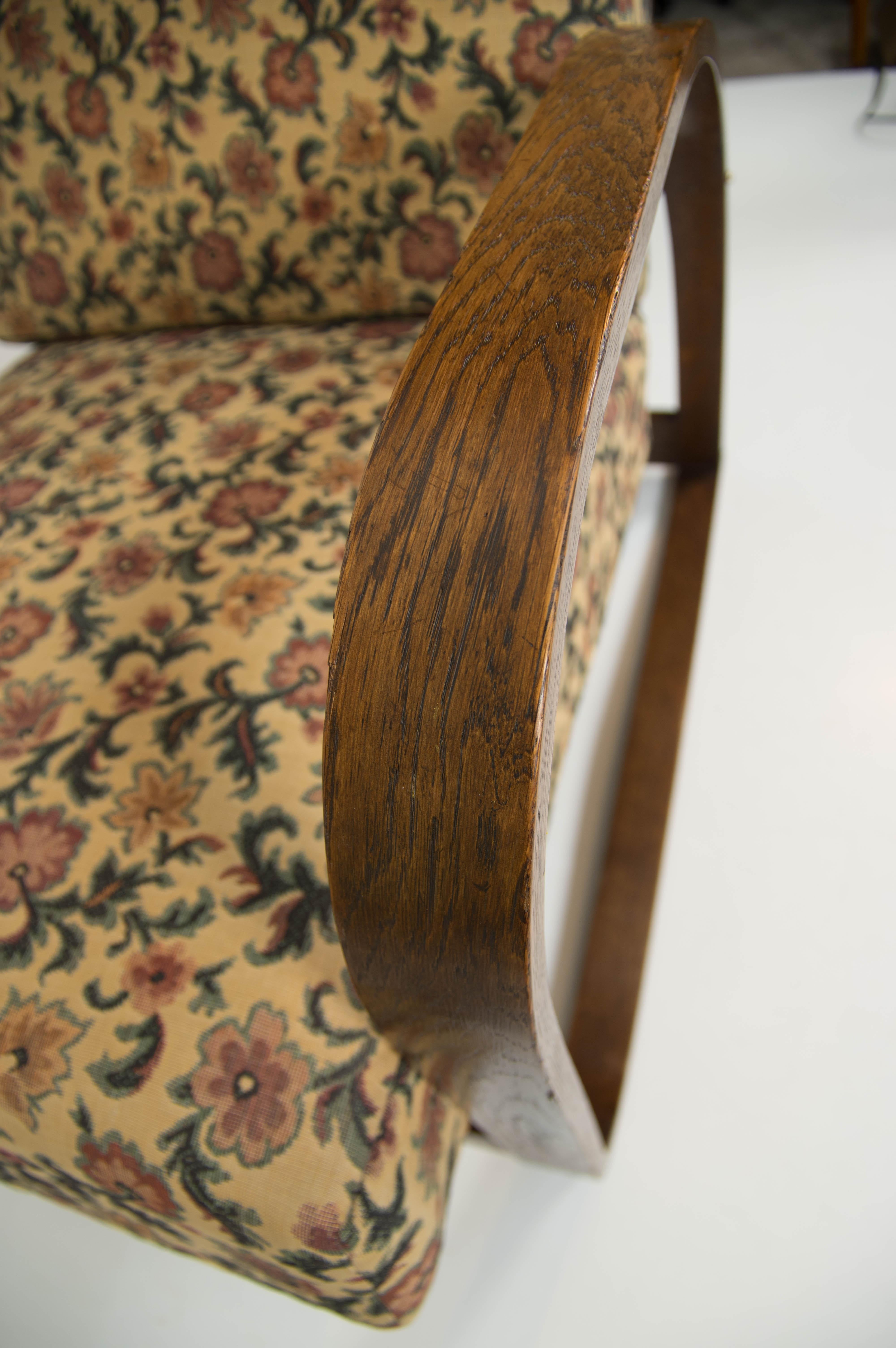 Sillón regulable H70 de Jindrich Halabala, años 30 en venta 3