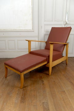 Adjustable Armchair, Morris-Type Chaise Longue, Art Deco, France, Circa 1940