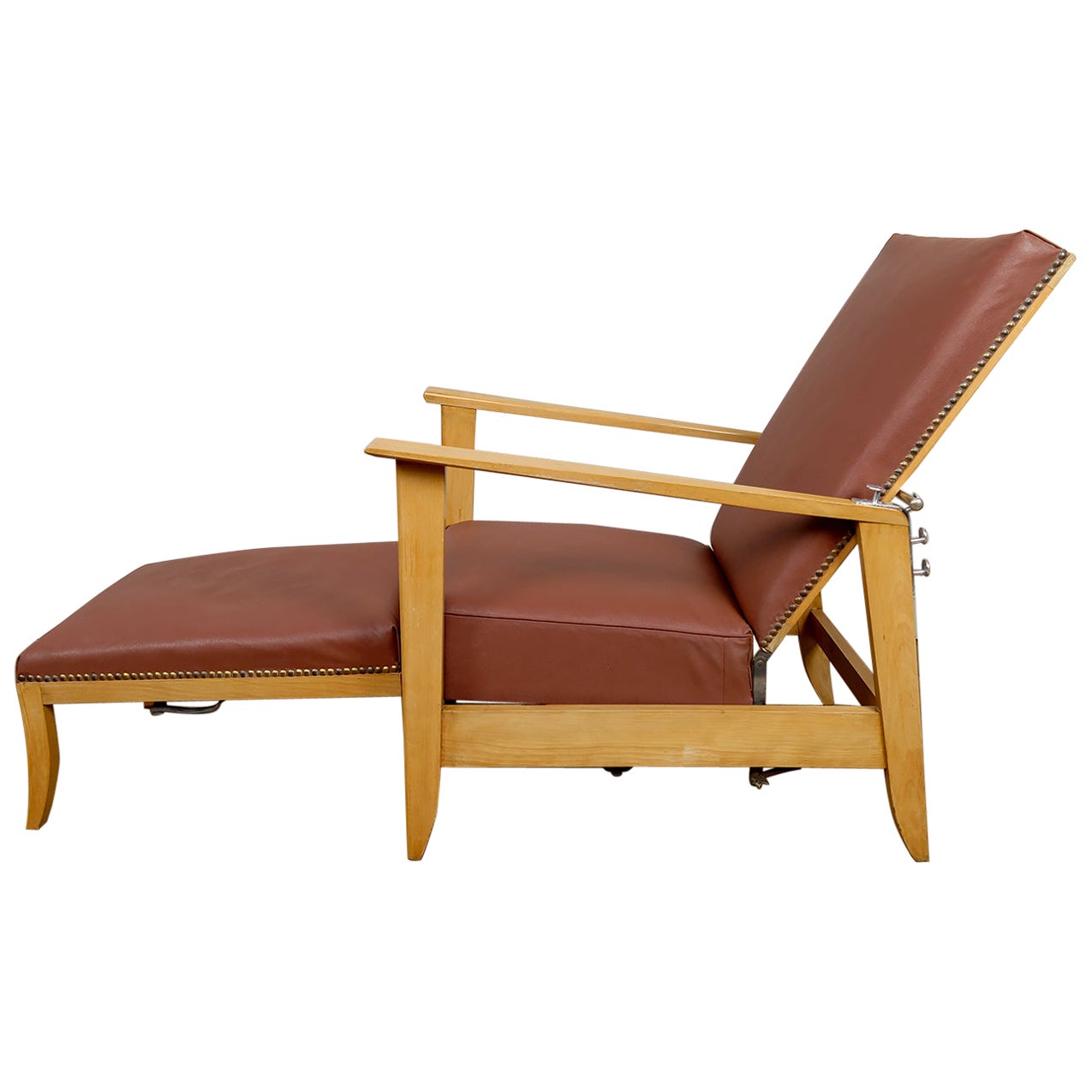 Sillón Ajustable, Chaise Longue Tipo Morris, Art Decó, Francia, Circa 1940 en venta