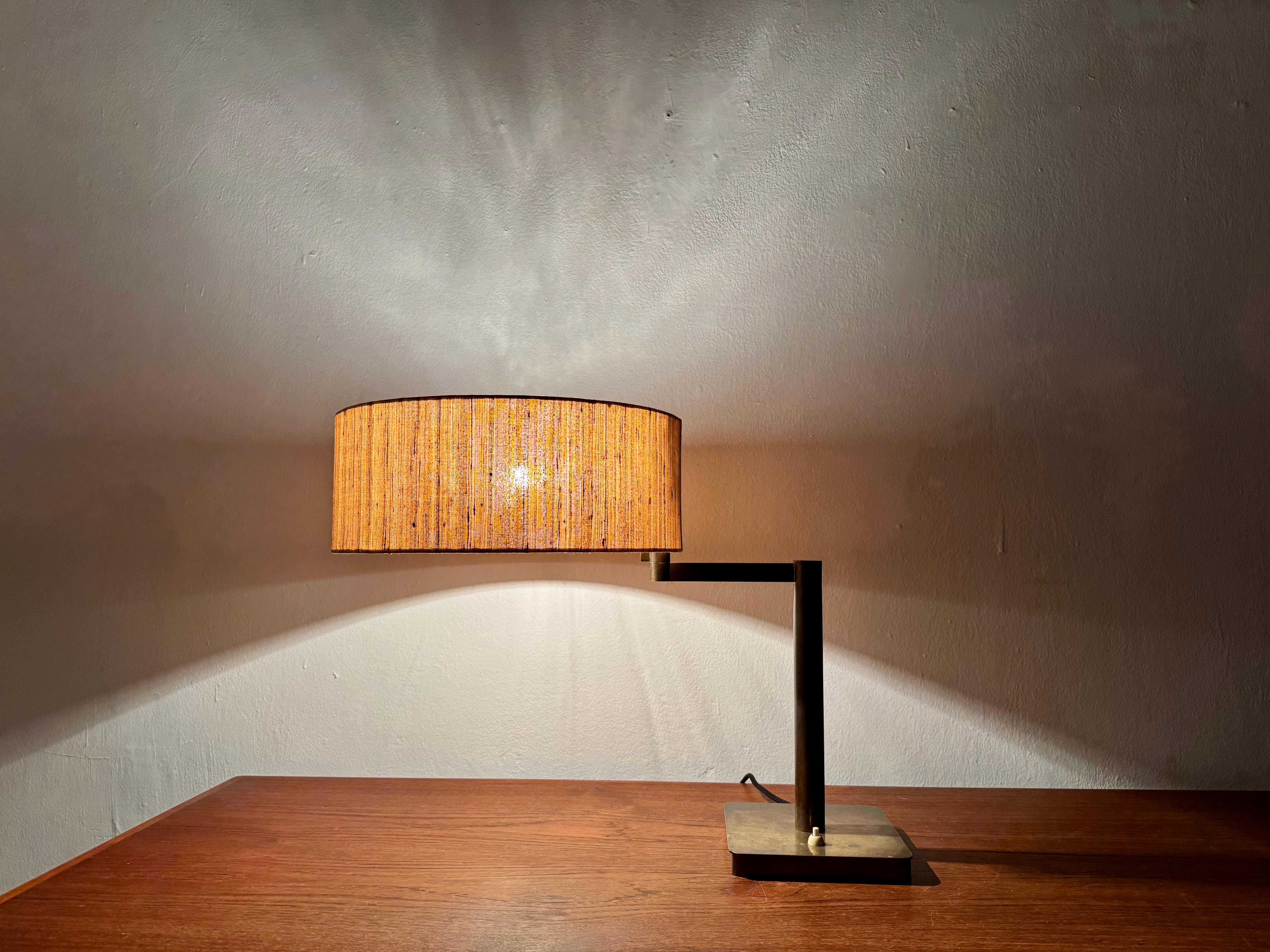 Adjustable Art Deco Brass Table Lamp For Sale 5