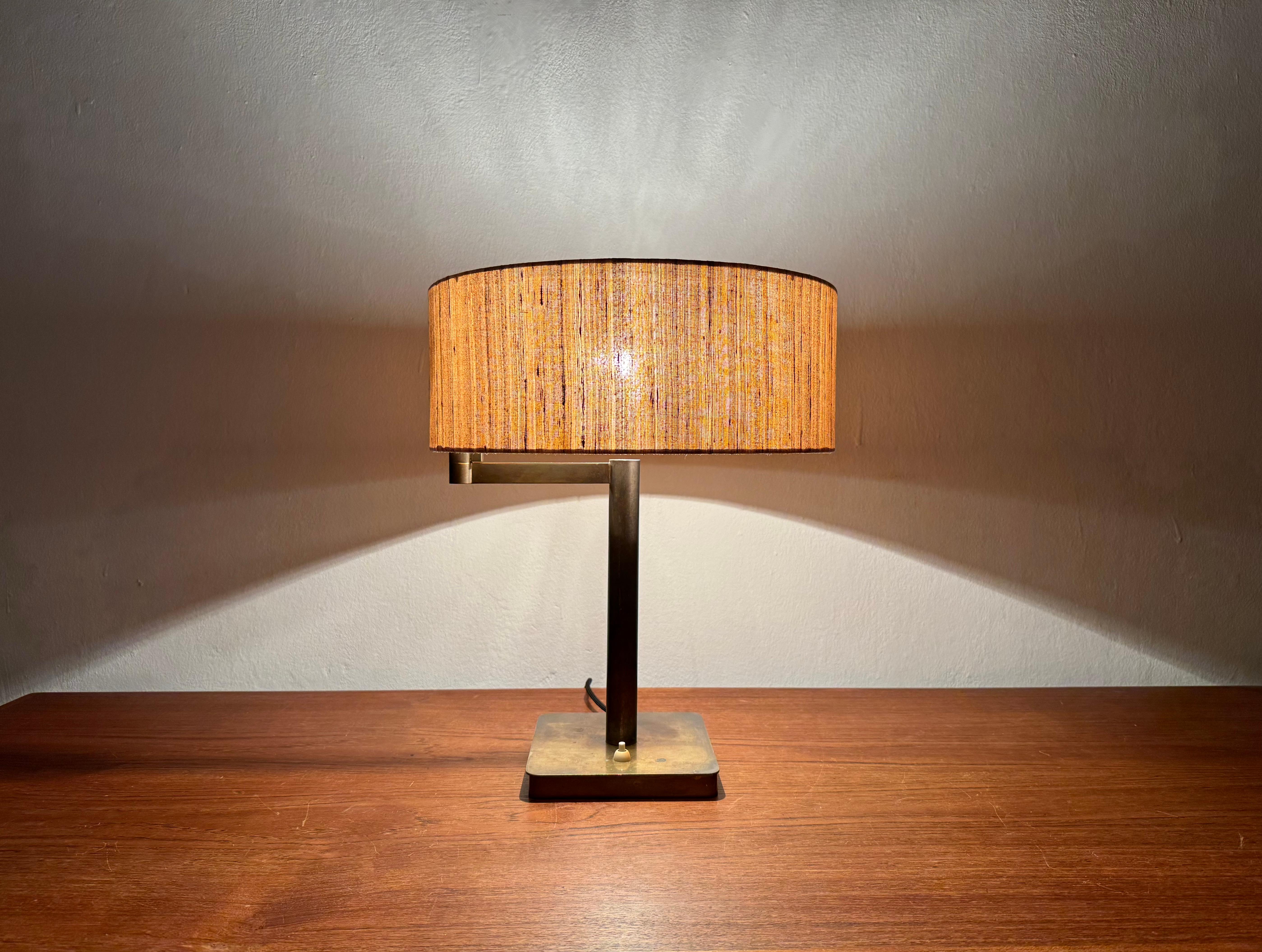 Adjustable Art Deco Brass Table Lamp For Sale 7
