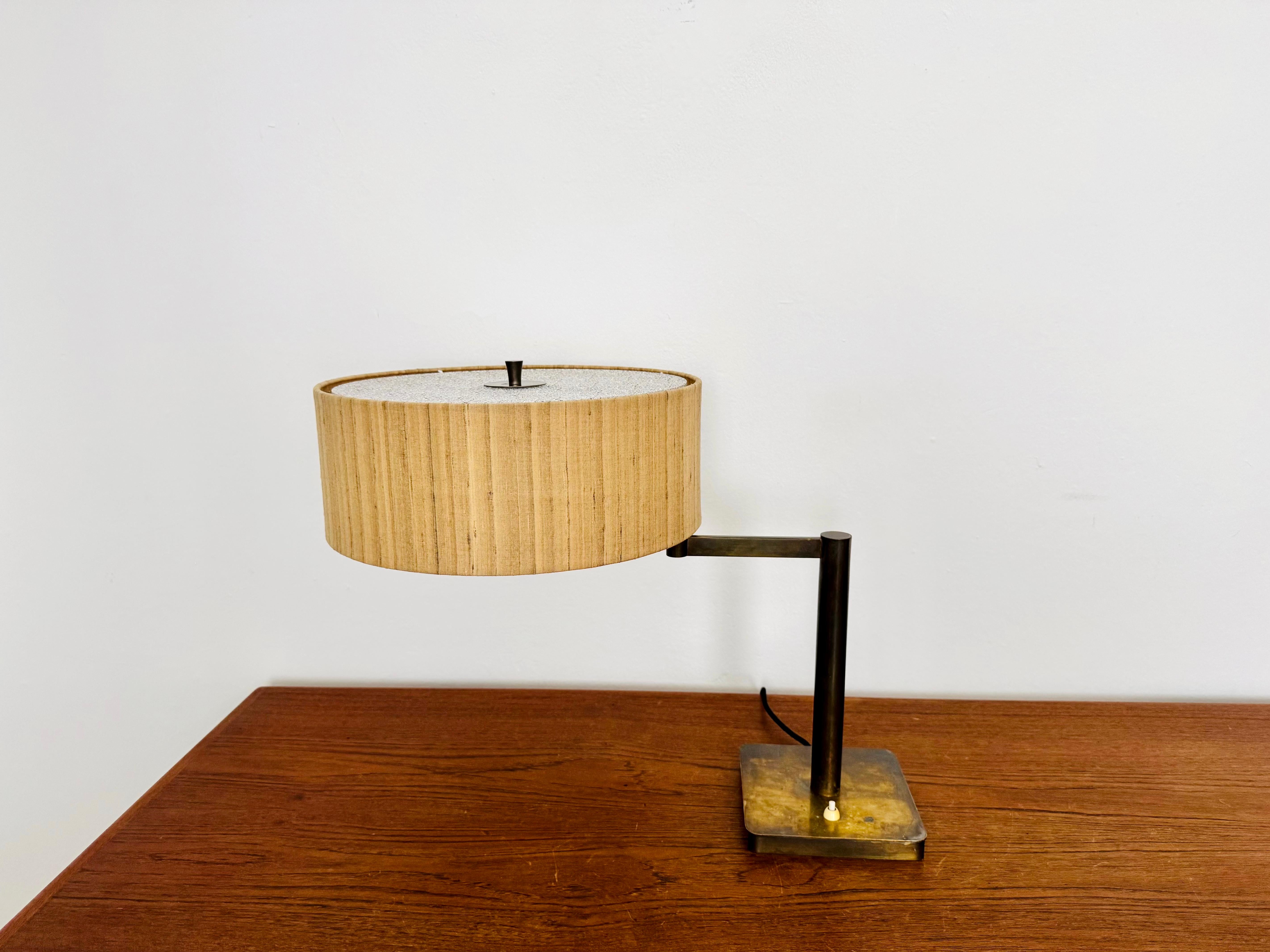 Early 20th Century Adjustable Art Deco Brass Table Lamp For Sale