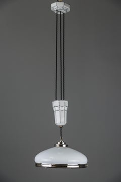 Adjustable Art Deco Chandelier 1920s by Bauhaus