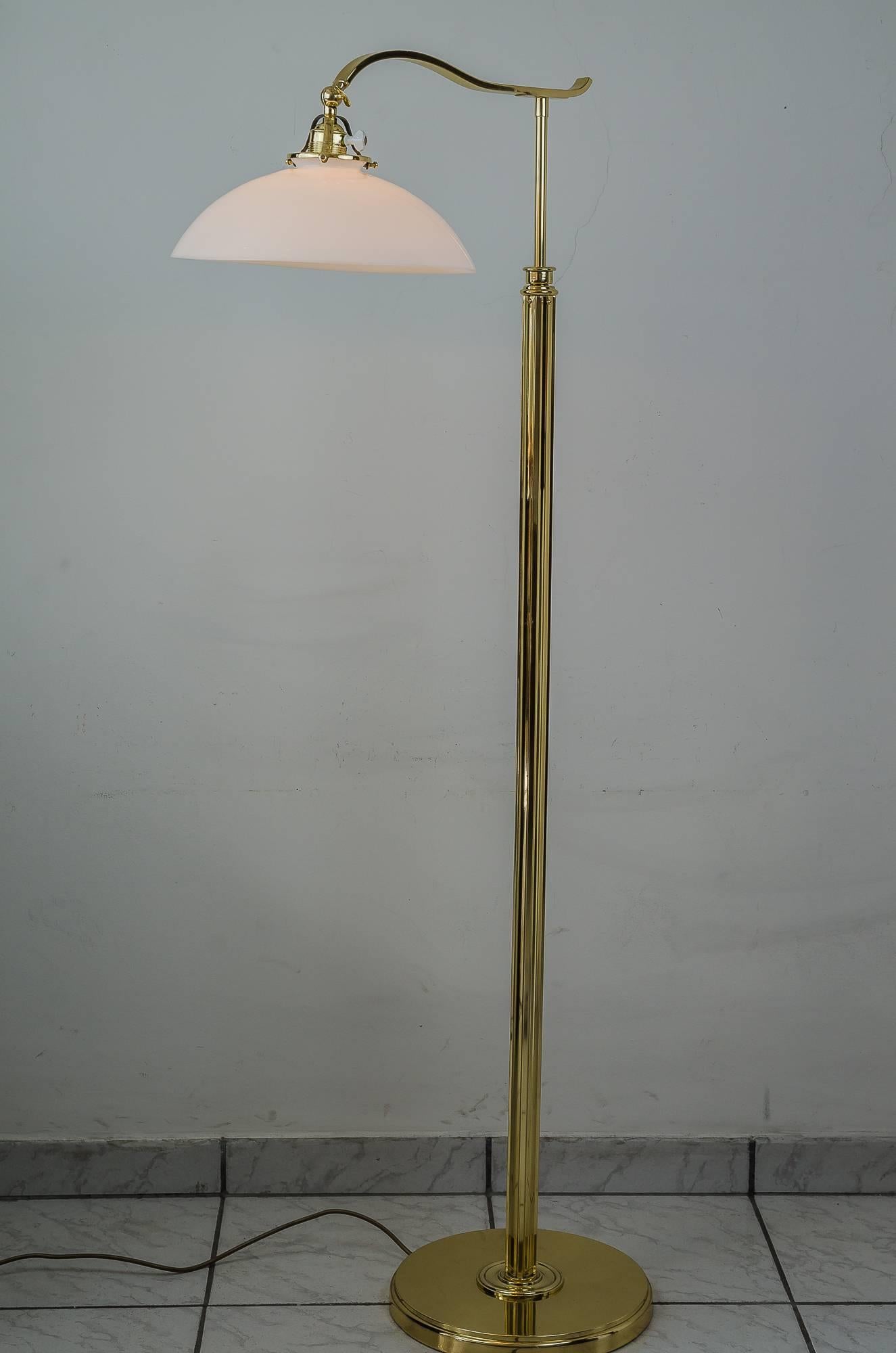 Adjustable Art Deco floor lamp, circa 1920s
Polished and stove enamelled.