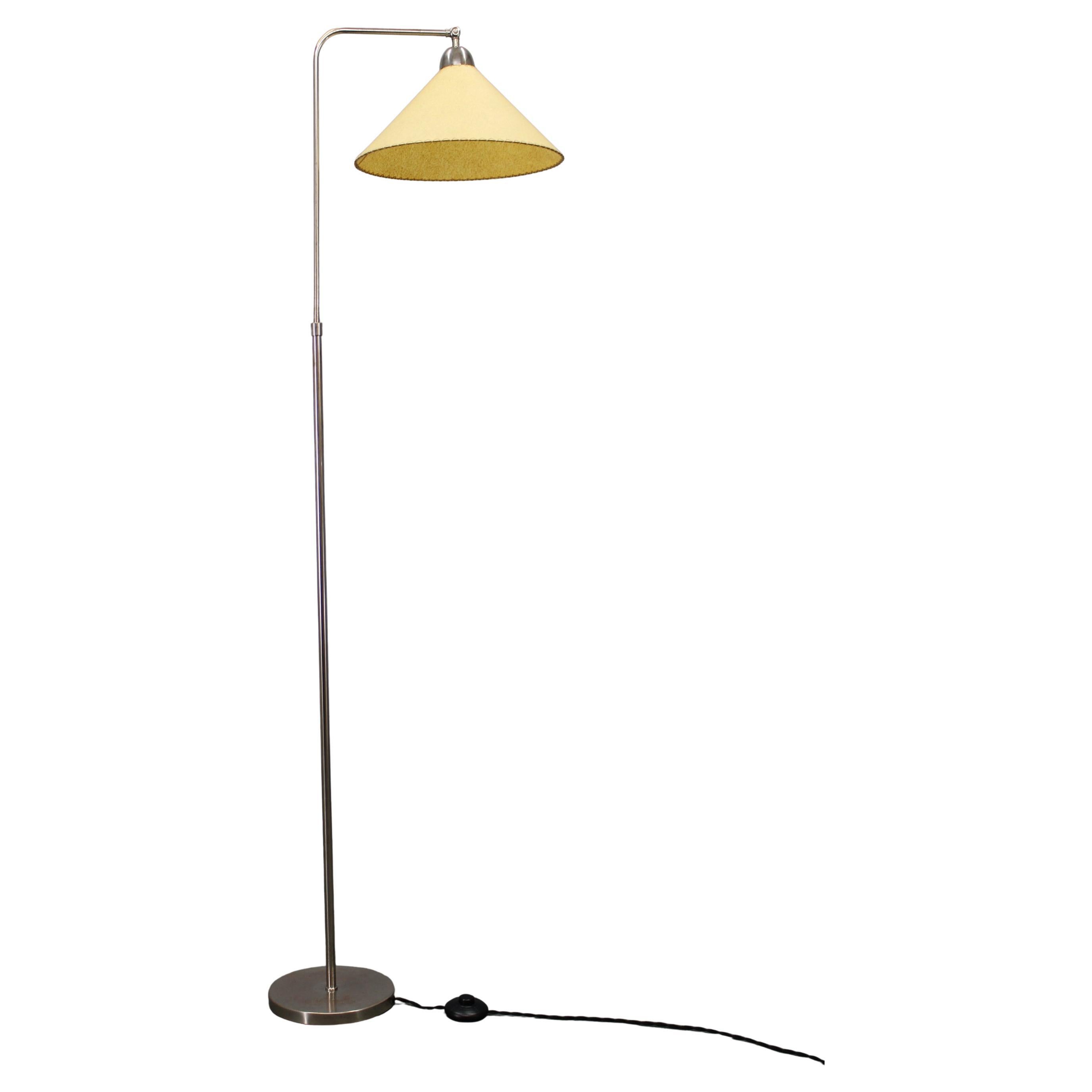 Adjustable Art Deco Floor Lamp, Nickel, Czechoslovakia, 1930s