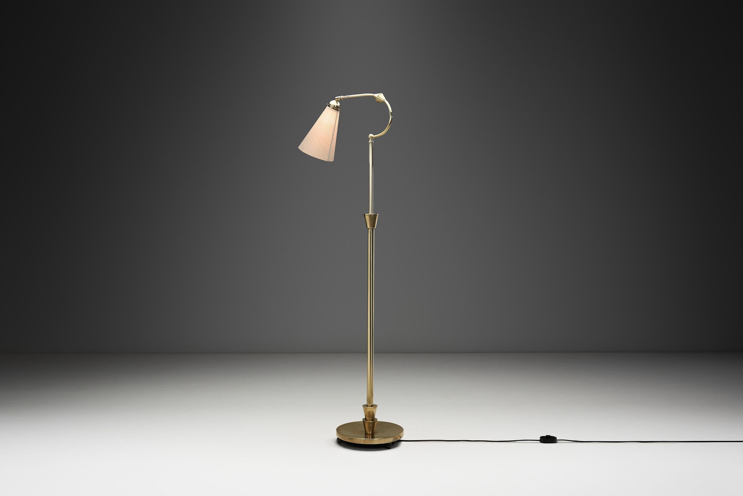 Lampada da terra regolabile Art Déco, Scandinavia Prima metà del XX secolo in vendita 3