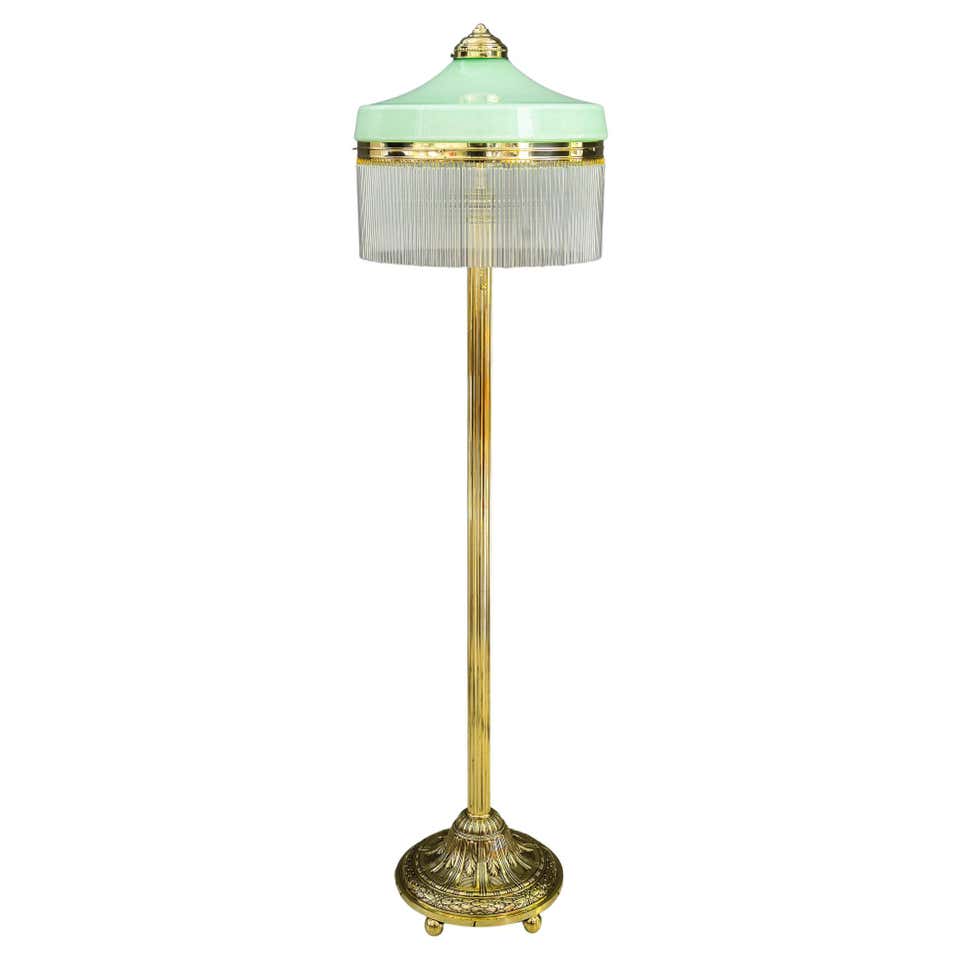 Art Deco Vintage Chromed Milk Glass Floor Lamp 1920s For Sale at ...