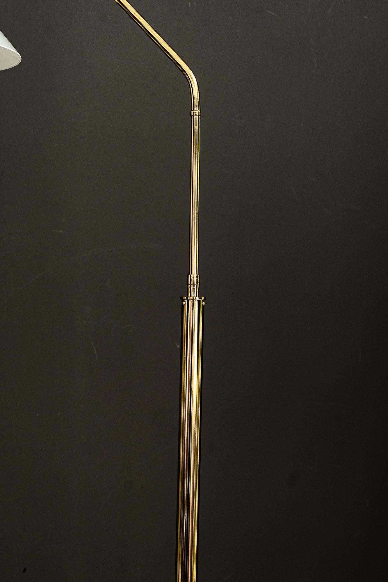 Austrian Adjustable Art Deco Floor Lamp with Glass Shade, Around 1920s